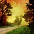 Red Sky Along Starry Pathway Mixed Media by Christina Rollo Red Sky Along Starry Pathway Mixed Media by Christina Rollo