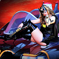 Retro Bat Woman On Car Photograph by Jon Volden Retro Bat Woman On Car Photograph by Jon Volden