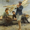 Return from Fishing Painting by Henry Scott Tuke Return from Fishing Painting by Henry Scott Tuke