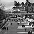 Rideau Canal is open for skating BW Photograph by Tatiana Travelways Rideau Canal is open for skating BW Photograph by Tatiana Travelways
