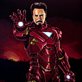 Robert Downey Jr. as Iron Man Painting by Paul Meijering Robert Downey Jr. as Iron Man Painting by Paul Meijering