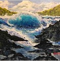 Rocky Sea Painting by Esperanza Creeger Rocky Sea Painting by Esperanza Creeger