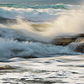 Rocky seashore, wavy ocean and wind waves crashing on the rocks Photograph by Michalakis Ppalis Rocky seashore, wavy ocean and wind waves crashing on the rocks Photograph by Michalakis Ppalis