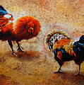 R O O S T E R S . S C E N E Painting by J U A N - O A X A C A R O O S T E R S . S C E N E Painting by J U A N - O A X A C A