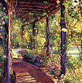 Rose Arbor Toluca Lake Painting by David Lloyd Glover Rose Arbor Toluca Lake Painting by David Lloyd Glover