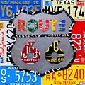 Route 66 Highway Road Sign License Plate Art Mixed Media by Design Turnpike Route 66 Highway Road Sign License Plate Art Mixed Media by Design Turnpike
