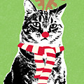 Rudolph The Red Nosed Cat- Art by Linda Woods Mixed Media by Linda Woods Rudolph The Red Nosed Cat- Art by Linda Woods Mixed Media by Linda Woods