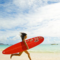 Running With Surfboard by Dana Edmunds - Printscapes Running With Surfboard by Dana Edmunds - Printscapes