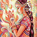 Sacred Pray Painting by Eva Campbell Sacred Pray Painting by Eva Campbell