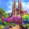 Sagrada Familia and Park Barcelona Painting by Jane Small Sagrada Familia and Park Barcelona Painting by Jane Small