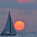 Sailboat at sunset Photograph by Shay Levy Sailboat at sunset Photograph by Shay Levy