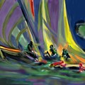 Sailing Digital Art by Darren Cannell Sailing Digital Art by Darren Cannell
