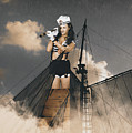 Sailor Pinup Girl On Lookout From Ships Crows-nest by Jorgo Photography - Wall Art Gallery Sailor Pinup Girl On Lookout From Ships Crows-nest by Jorgo Photography - Wall Art Gallery