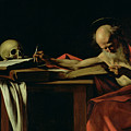 Saint Jerome Writing Painting by Caravaggio Saint Jerome Writing Painting by Caravaggio
