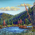 Salmon River - Stanley Painting by Kevin Hughes Salmon River - Stanley Painting by Kevin Hughes