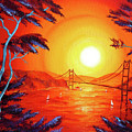 San Francisco Bay in Bright Sunset Painting by Laura Iverson San Francisco Bay in Bright Sunset Painting by Laura Iverson