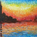 San Giorgio at Dusk Painting by Amelie Simmons San Giorgio at Dusk Painting by Amelie Simmons