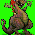 Santa Saurus Rex Digital Art by Kevin Middleton Santa Saurus Rex Digital Art by Kevin Middleton