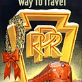 Season's Best Way To Travel, Pennsylvania Railroad - Retro travel Poster - Vintage Poster by Studio Grafiikka Season's Best Way To Travel, Pennsylvania Railroad - Retro travel Poster - Vintage Poster by Studio Grafiikka