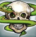 Serpent n Skull Digital Art by Kevin Middleton Serpent n Skull Digital Art by Kevin Middleton