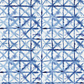 Shibori Kubo Watecolor X Pattern Line Work Indigo Blue Painting by Audrey Jeanne Roberts Shibori Kubo Watecolor X Pattern Line Work Indigo Blue Painting by Audrey Jeanne Roberts