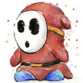 Shy Guy Watercolor Painting by Olga Shvartsur Shy Guy Watercolor Painting by Olga Shvartsur
