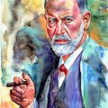 Sigmund Freud painting Painting by Suzann Sines Sigmund Freud painting Painting by Suzann Sines