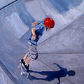 Skateboarding Painting by Quwatha Valentine Skateboarding Painting by Quwatha Valentine