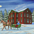 Sleigh Ride With A Full Moon Painting by Charlotte Blanchard Sleigh Ride With A Full Moon Painting by Charlotte Blanchard
