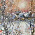Snowy Village Painting by Ilya Kondrashov Snowy Village Painting by Ilya Kondrashov