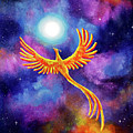 Soaring Firebird in a Cosmic Sky Painting by Laura Iverson Soaring Firebird in a Cosmic Sky Painting by Laura Iverson