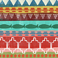 Southwest with Fish- Art by Linda Woods Mixed Media by Linda Woods Southwest with Fish- Art by Linda Woods Mixed Media by Linda Woods