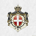 Sovereign Military Order of Malta Coat of Arms over White Leather Digital Art by Serge Averbukh Sovereign Military Order of Malta Coat of Arms over White Leather Digital Art by Serge Averbukh