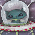 Space Cat Alien Painting by Abril Andrade Space Cat Alien Painting by Abril Andrade