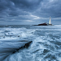 St Mary's Lighthouse and the cold North Sea Photograph by Anita Nicholson St Mary's Lighthouse and the cold North Sea Photograph by Anita Nicholson