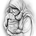 St Mother Teresa Drawing by Greg Joens St Mother Teresa Drawing by Greg Joens