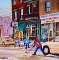 St. Viateur Bagel with boys playing hockey by Carole Spandau St. Viateur Bagel with boys playing hockey by Carole Spandau