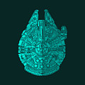 Star Wars Art - Millennium Falcon - Blue 02 Mixed Media by Studio Grafiikka Star Wars Art - Millennium Falcon - Blue 02 Mixed Media by Studio Grafiikka