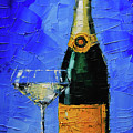 Still life with champagne bottle and glass Painting by Mona Edulesco Still life with champagne bottle and glass Painting by Mona Edulesco