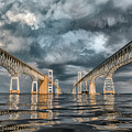 Stormy Chesapeake Bay Bridge by Erika Fawcett Stormy Chesapeake Bay Bridge by Erika Fawcett