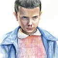 Stranger Things Eleven Portrait Painting by Olga Shvartsur Stranger Things Eleven Portrait Painting by Olga Shvartsur
