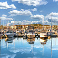 Sturgeon Bay Marina Panorama Painting by Christopher Arndt