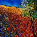 Summer landscape with poppies Painting by Pol Ledent Summer landscape with poppies Painting by Pol Ledent