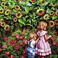 Sunflower Garden Painting by Marie Witte Sunflower Garden Painting by Marie Witte