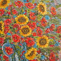 Sunflowers In Blue Pitcher. by Leonard Holland Sunflowers In Blue Pitcher. by Leonard Holland