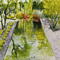 Infinity Pool In the Gardens at Annenburg Estate Painting by Maria Hunt Infinity Pool In the Gardens at Annenburg Estate Painting by Maria Hunt