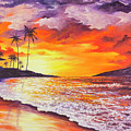 Sunset At Kapalua Bay Painting by Darice Machel McGuire Sunset At Kapalua Bay Painting by Darice Machel McGuire