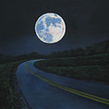 Super Moon at the end of the road Painting by Christopher Shellhammer Super Moon at the end of the road Painting by Christopher Shellhammer