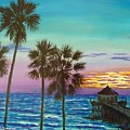 Surf City Sunset Painting by Amelie Simmons Surf City Sunset Painting by Amelie Simmons