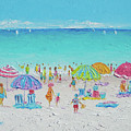 Beach scene with people - Sweet Sweet Summer by Jan Matson